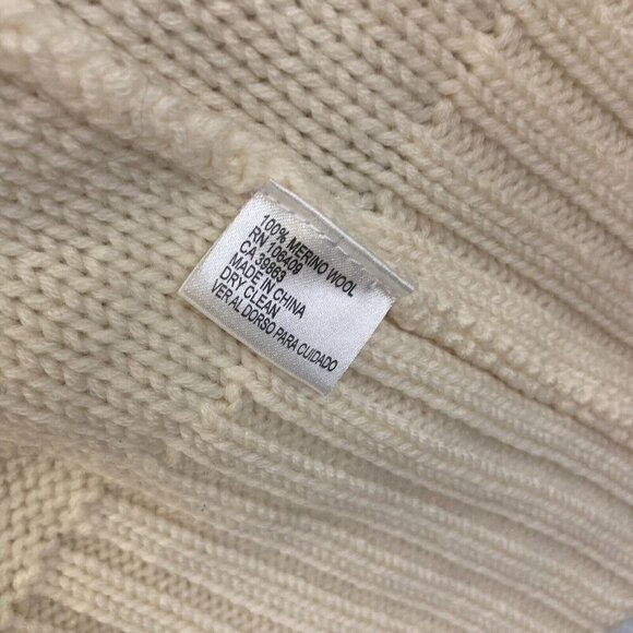 Antonio Melani Short Sleeve Cardigan Medium M Merino Wool Cream Cable Heavy Open - Picture 7 of 16